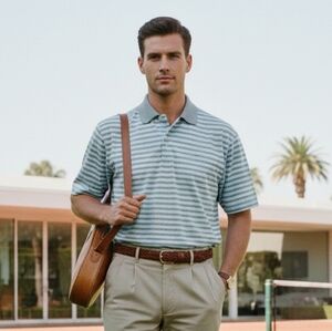 NWOT Peter Millar M Vintage 90s Country Club Business Casual Striped Polo